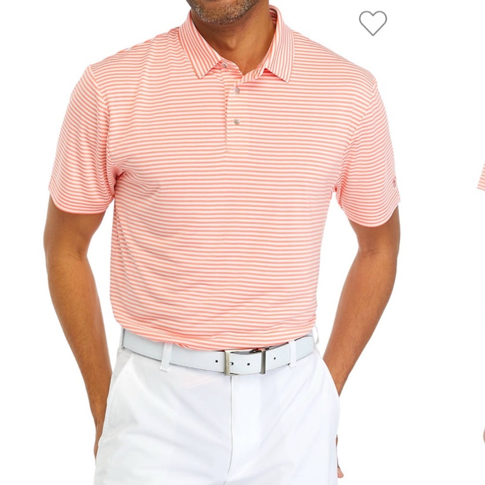 Pro Tour Fusion Coral Striped Golf Shirt